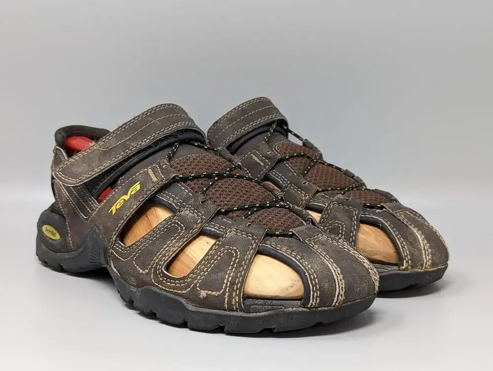 Teva Men's Forebay Fisherman Sandal Shoe Brown Hiking Adjustable 1001116 Size 8